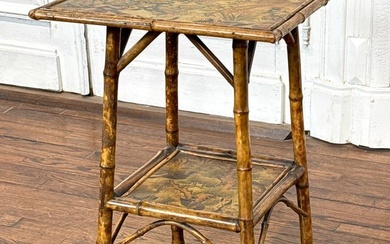 English Aesthetic Fumed Bamboo Side Table