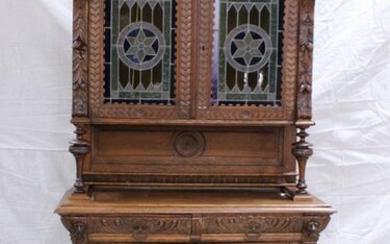 European Double Buffet With Stained Glass Doors