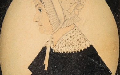 FINE MINIATURE WATERCOLOR OF A LADY ATTRIBUTED TO JUSTUS DALEE (1793-1878).