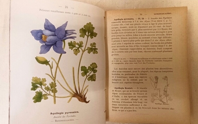 FLAHAUT (Charles Henri Marie]. Nouvelle flore coloriée de poche des Alpes et des Pyrénées. Paris,...