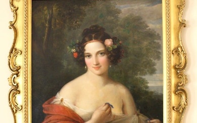 FRENCH 19C O/C PAINTING ATTRIBUTED TO WILLIAM BOUGEUERAU
