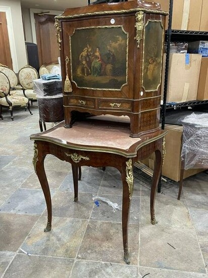FRENCH MARQUETRY ORMOLU MOUNTED WRITING DESK
