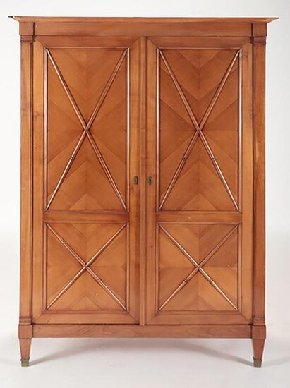 FRENCH TWO DOOR SYCAMORE CABINET CIRCA 1945