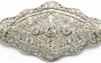 Fabulous Art Deco Platinum Diamond Brooch/Pendant