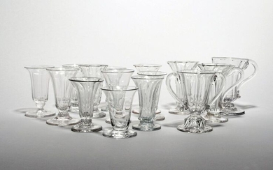 Fifteen jelly or dwarf ale glasses 18th/19th century, with slender...