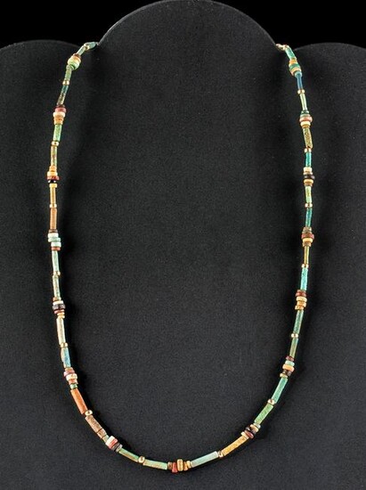 Fine Egyptian Glazed Faience Bead Necklace