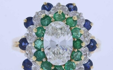 Fine Oscar Heyman 18k Diamond and Colored Stone Ring