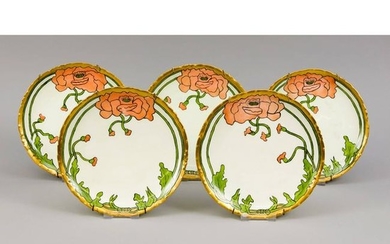 Five Art Nouveau plates