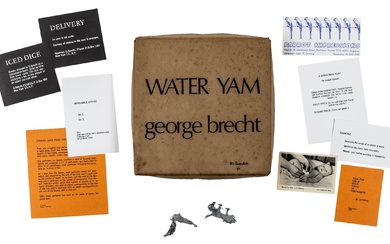 Fluxus - Brecht, George. L'igname d'eau. Avec 100 (de 102 ?) cartes, 1 folioscope et...