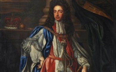 Follower of Sir Godfrey Kneller, Portraits of William and Mary in coronation robes