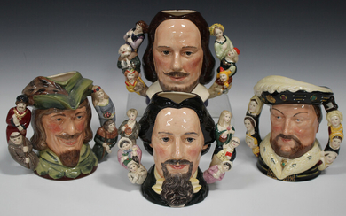 Four large Royal Doulton limited edition two-handled character jugs, comprising Charles Dickens, D69
