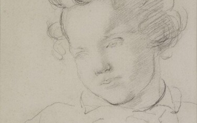 Frank Dobson RA, British 1886-1963- Portrait of a young girl, c.1925; pencil on paper, 34.9 x 24.8cm (ARR) Provenance: Phillips, London, 9th May 1988, lot 161 through Thomas Agnew & Sons Ltd., Fine Art Dealers, London, according to the label...