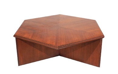 Frank Lloyd Wright (1867 - 1959) Mahogany Hexagonal Coffee Table, Designed for Heritage Henredon, Model 453-C, September 1955
