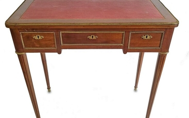 French Louis XVI style leather top desk