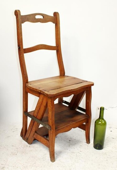 French folding library ladder chair