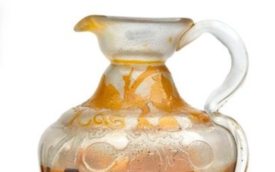 GALLE Emile ( 1846-1904). Exceptional wine pitcher made...