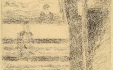 GEORGES SEURAT(1859 Paris 1891)Les gradins. 1890.Crayon sur papier.23 × 14,6 cm.Provenance : - Collection Dikran...