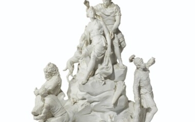 GROUPE MONUMENTAL EN BISCUIT DE PORCELAINE DE PARIS DE LA MANUFACTURE DE LOCRÉ ET RUSSINGER VERS 1798