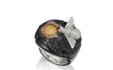 Gem-set, Coloured Diamond and Diamond 'Novelty' Ring