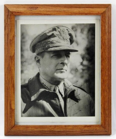General Douglas MacArthur Signed Photo, 1940