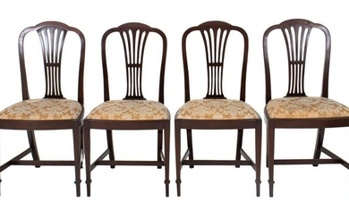 George III Sheraton Style Mahogany Chairs, 4