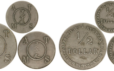 German silver ½, 1/5 & 1/10 Dollar 1901 - c...