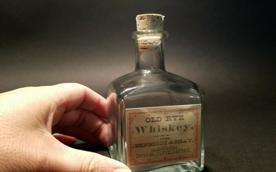 Glass Whiskey Medicine Apothecary Decanter Bottle