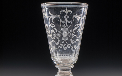 Goblet Franconia, 18th century Colourless glass with tear-off. Minimal chip on d...