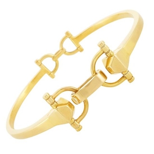 Gold Stirrup Bangle Bracelet, Gucci