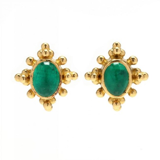 Gold and Emerald Earrings, Bikakis & Johns
