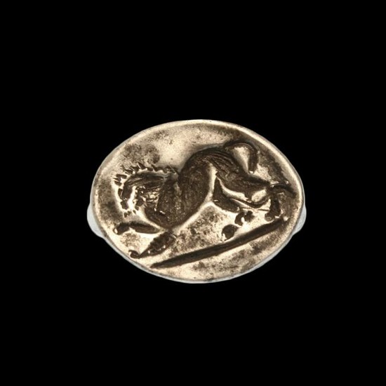 Greek Silver Ring with Lion
