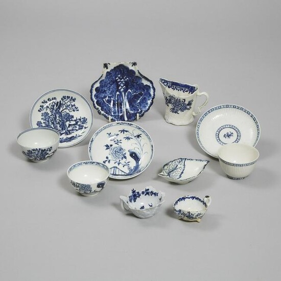 Group of English Blue and White Porcelain, 18th