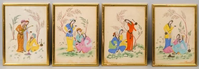 Group of Four Persian Miniatures