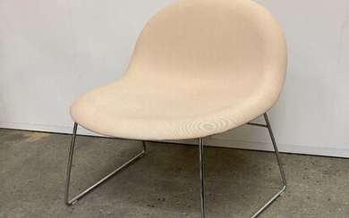 NOT SOLD. Gubi: "3D Lounge Chair" upholstered with light fabric, frame of chromed metal. Manufactured by Gubi. H. 69. W. 65 cm. – Bruun Rasmussen Auctioneers of Fine Art