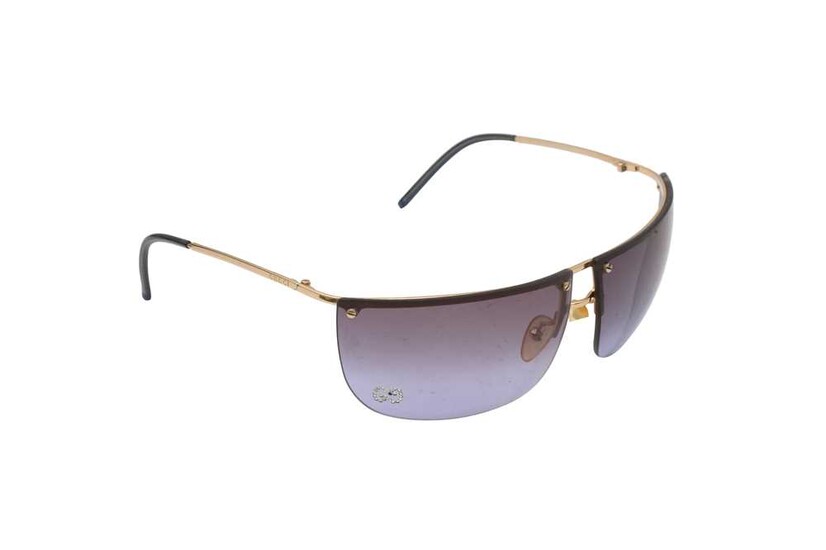 Gucci Blue Rimless GG Logo Sunglasses