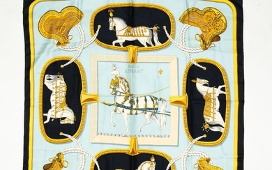 HERMES "GRAND APPARAT" CARRE90 SCARF BY JACQUES EUDEL.