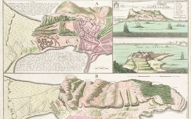 HOMANN ERBEN (1724 / 1748) "Gibraltar and Cadiz. Views and Plans".