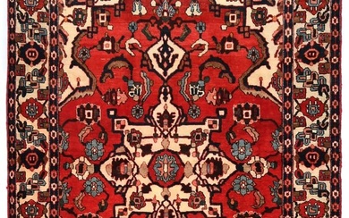 Hand-Knotted Vintage Red Tribal 48X64 Farmhouse Boho Decor Oriental Rug Carpet
