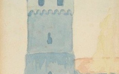 Henri Gaudier-Brzeska, French 1891-1915- Towers, Germany; watercolour...