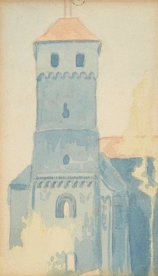 Henri Gaudier-Brzeska, French 1891-1915- Towers, Germany; watercolour...