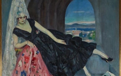 Henri OTTMANN (1877-1927) Eve Francis dans El Dorado. Huile sur toile, signée en bas à...