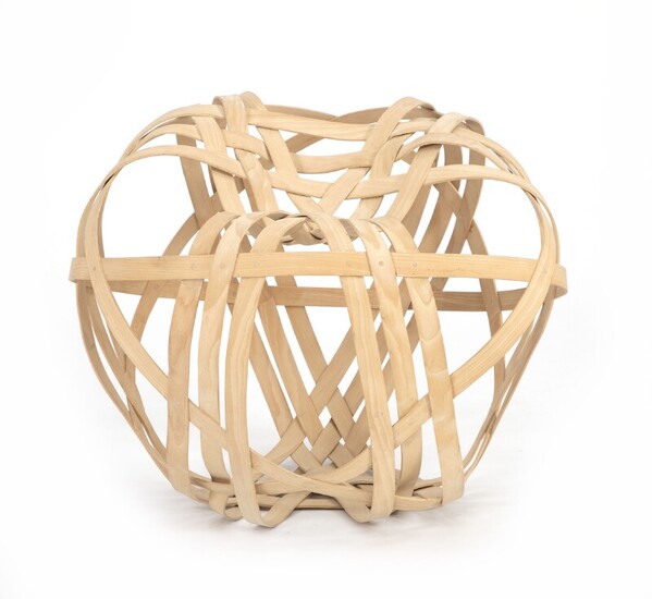 NOT SOLD. Henriette W. Leth: "The Big Apple". Sculptural chair of compressed, woven beech. Made...