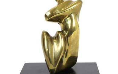 Henry Moore Style Modern Abstract Bronze Sculpture