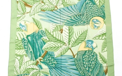 Hermes "Les Perroquets Detail" Silk Scarf