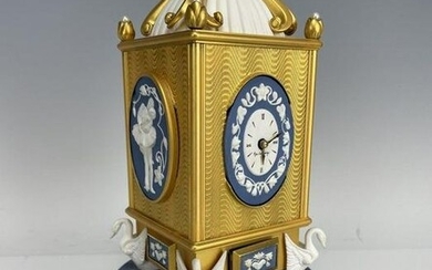 IMPERIAL FABERGE 24KT GOLD OVER STERLING SILVER CLOCK