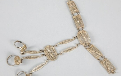 Important Designed 800 Silver Slave Bracelet & Rings
