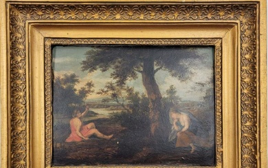 Italian-Oil On Board Old Masters Painting After Or Circle Of Titian 16-17th C