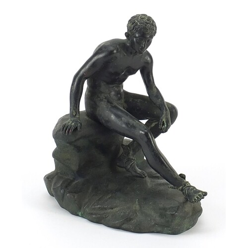 Italian patinated bronze Mercury figure signed Fonderia Somm...