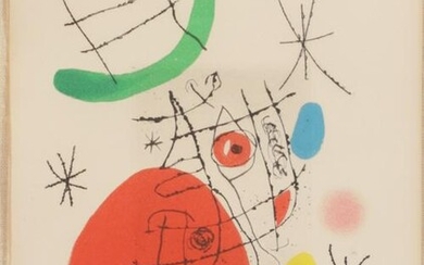 JOAN MIRO AQUATINT AND ETCHING IN COLORS, ON PAPER