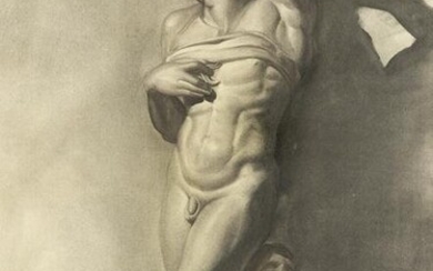 JORGE ALBAREDA (20th century) "Academy: Male Nude"